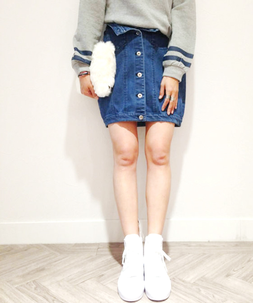 Kastane(カスタネ)の「【Kastane】前開きデニムスカート(スカート・レディース・ライトブルー/アイボリー/ブラック・FREE)」の16枚目の写真