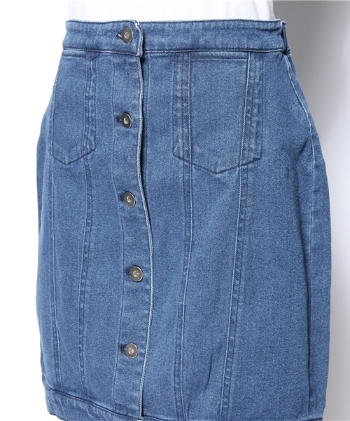 Kastane(カスタネ)の「【Kastane】前開きデニムスカート(スカート・レディース・ライトブルー/アイボリー/ブラック・FREE)」の10枚目の写真