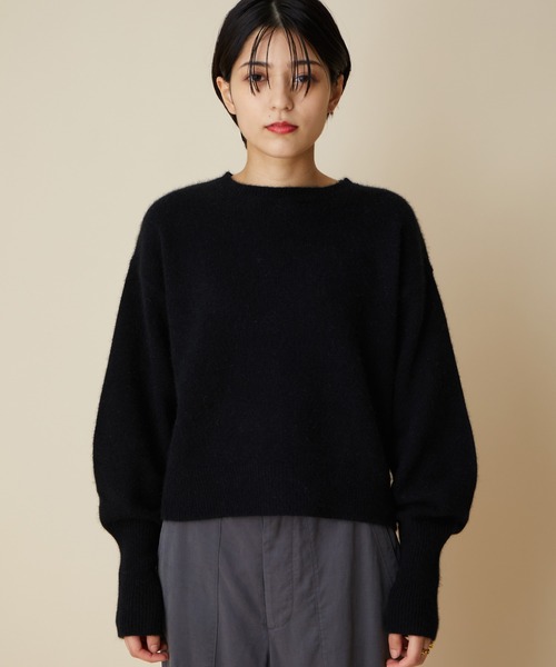 MADEMOISELLE ROPE'(マドモアゼル ロペ)の「FOX混パフスリーブニットプルオーバー(ニット/セーター・レディース・ブラック/オフホワイト/ラベンダー/イエロー系その他・38)」の21枚目の写真