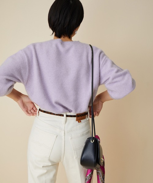 MADEMOISELLE ROPE'(マドモアゼル ロペ)の「FOX混パフスリーブニットプルオーバー(ニット/セーター・レディース・ブラック/オフホワイト/ラベンダー/イエロー系その他・38)」の18枚目の写真