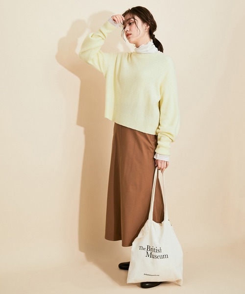 MADEMOISELLE ROPE'(マドモアゼル ロペ)の「FOX混パフスリーブニットプルオーバー(ニット/セーター・レディース・ブラック/オフホワイト/ラベンダー/イエロー系その他・38)」の12枚目の写真