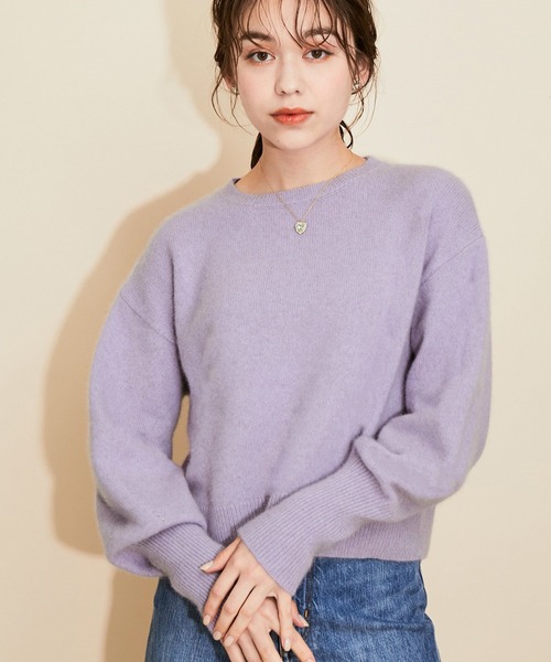 MADEMOISELLE ROPE'（マドモアゼル ロペ）の「FOX混パフスリーブニット