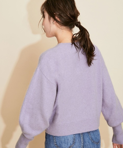 MADEMOISELLE ROPE'(マドモアゼル ロペ)の「FOX混パフスリーブニットプルオーバー(ニット/セーター・レディース・ブラック/オフホワイト/ラベンダー/イエロー系その他・38)」の6枚目の写真