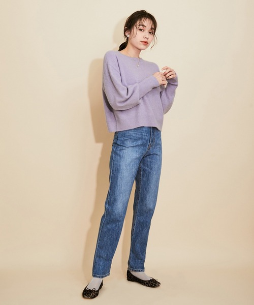 MADEMOISELLE ROPE'(マドモアゼル ロペ)の「FOX混パフスリーブニットプルオーバー(ニット/セーター・レディース・ブラック/オフホワイト/ラベンダー/イエロー系その他・38)」の9枚目の写真