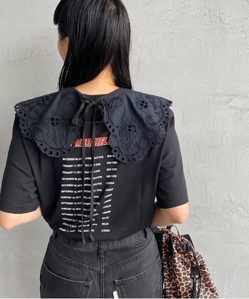 JF Ready Made（ジェイエフレディメイド）の「[Jf Ready Made/ジェイエフレディメイド] コットンレース 2WAY付け襟（付け襟・レディース・ブラック・ONE SIZE）」の5枚目の写真