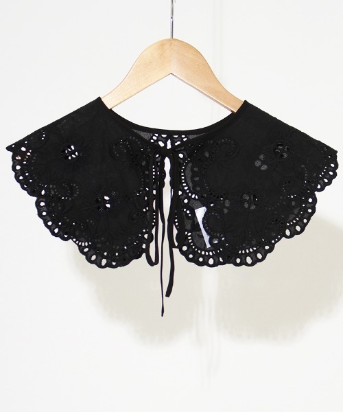 JF Ready Made（ジェイエフレディメイド）の「[Jf Ready Made/ジェイエフレディメイド] コットンレース 2WAY付け襟（付け襟・レディース・ブラック・ONE SIZE）」の6枚目の写真