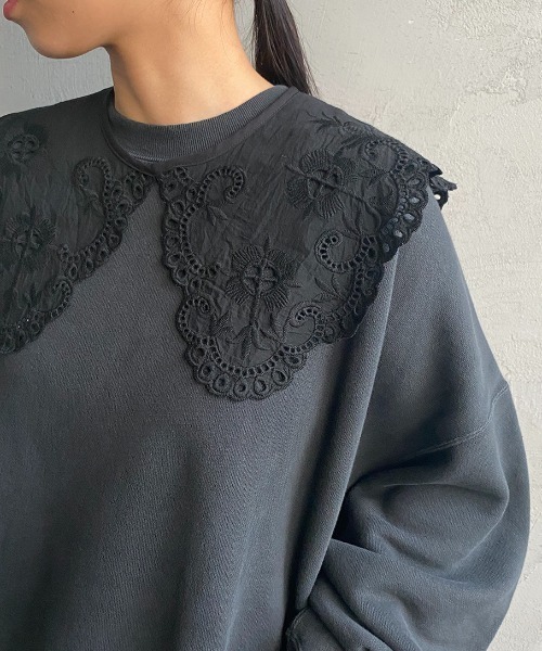 JF Ready Made（ジェイエフレディメイド）の「[Jf Ready Made/ジェイエフレディメイド] コットンレース 2WAY付け襟（付け襟・レディース・ブラック・ONE SIZE）」の12枚目の写真