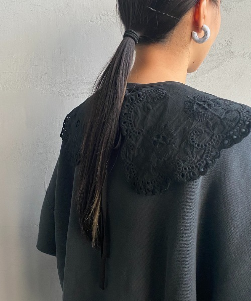 JF Ready Made（ジェイエフレディメイド）の「[Jf Ready Made/ジェイエフレディメイド] コットンレース 2WAY付け襟（付け襟・レディース・ブラック・ONE SIZE）」の11枚目の写真