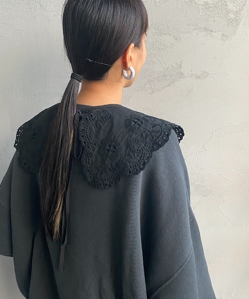 JF Ready Made（ジェイエフレディメイド）の「[Jf Ready Made/ジェイエフレディメイド] コットンレース 2WAY付け襟（付け襟・レディース・ブラック・ONE SIZE）」の13枚目の写真