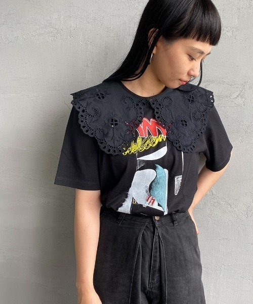 JF Ready Made（ジェイエフレディメイド）の「[Jf Ready Made/ジェイエフレディメイド] コットンレース 2WAY付け襟（付け襟・レディース・ブラック・ONE SIZE）」の8枚目の写真