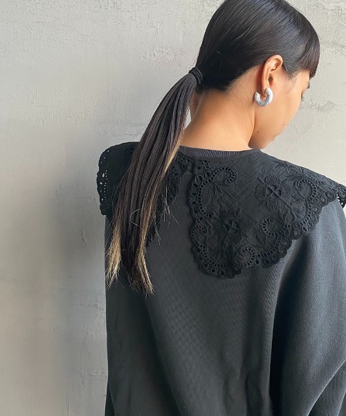 JF Ready Made（ジェイエフレディメイド）の「[Jf Ready Made/ジェイエフレディメイド] コットンレース 2WAY付け襟（付け襟・レディース・ブラック・ONE SIZE）」の10枚目の写真