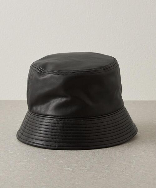 CITEN（シテン）の「＜CITEN（シテン）＞フェイクレザー バケットハット（ハット・レディース・ブラック/オフホワイト・FREE）」の16枚目の写真