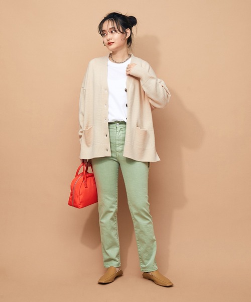 ADAM ET ROPE'（アダムエロペ）の「バルキーニットカーディガン（カーディガン/ボレロ・レディース・ライトグレー/キナリ/ブラウン/ブルー・FREE）」の7枚目の写真