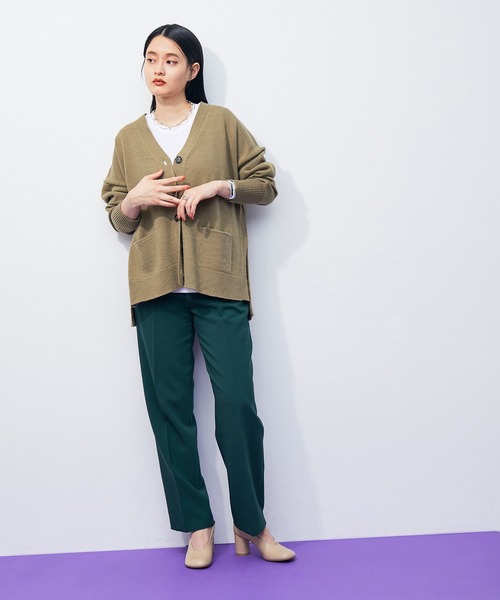 ADAM ET ROPE'（アダムエロペ）の「バルキーニットカーディガン（カーディガン/ボレロ・レディース・ライトグレー/キナリ/ブラウン/ブルー・FREE）」の20枚目の写真