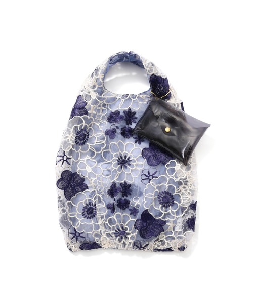 Francfranc（フランフラン）の「チュールバッグ ネイビー×ネイビー（エコバッグ/サブバッグ・レディース・マルチ・FREE）」の3枚目の写真