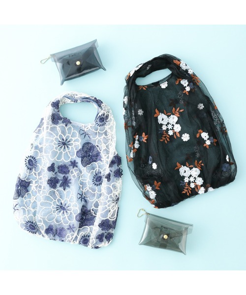 Francfranc（フランフラン）の「チュールバッグ ネイビー×ネイビー（エコバッグ/サブバッグ・レディース・マルチ・FREE）」の10枚目の写真