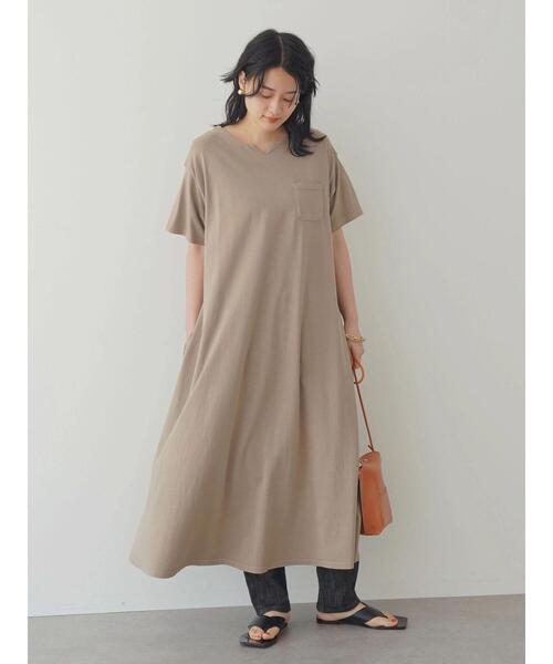 AMERICAN HOLIC（アメリカンホリック）の「スキッパーポケット付きワンピース（ワンピース・レディース・チャコールグレー/ベージュ/ネイビー・M/L）」の6枚目の写真