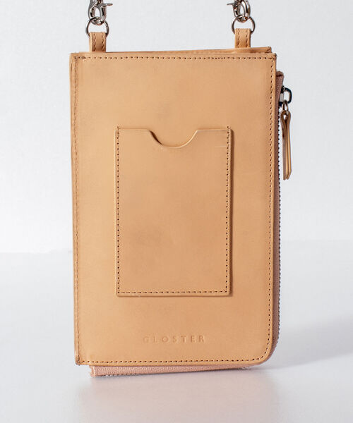 GLOSTER（グロスター）の「【GLOSTER/グロスター】レザーモバイルポシェット（ショルダーバッグ・メンズ・ブラック/ベージュ・FREE）」の7枚目の写真