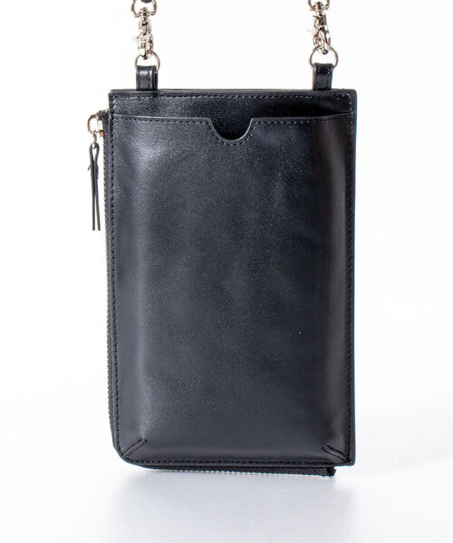 GLOSTER（グロスター）の「【GLOSTER/グロスター】レザーモバイルポシェット（ショルダーバッグ・メンズ・ブラック/ベージュ・FREE）」の10枚目の写真