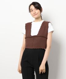 ehka sopo | スカラップニットビスチェ(ニット/セーター)