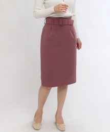 【日本製】バックル付きタックタイトスカート