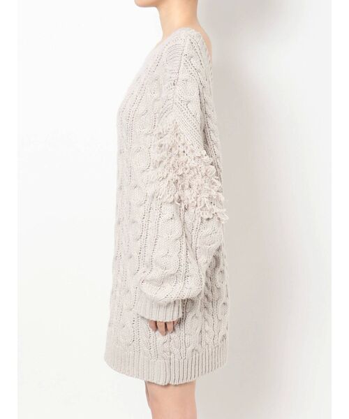 dazzlin（ダズリン）の「2wayフリンジカーデチュニック（カーディガン/ボレロ・レディース・ブラック/ベージュ/モカ・FREE）」の14枚目の写真