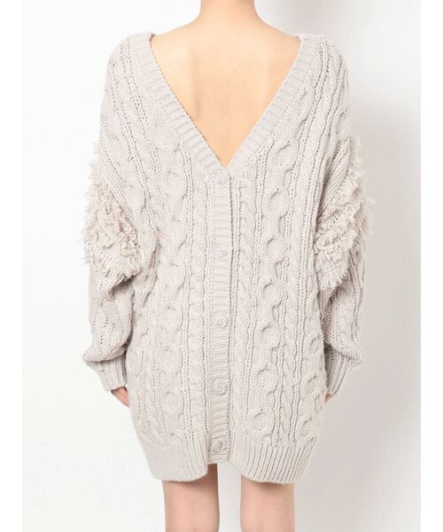 dazzlin（ダズリン）の「2wayフリンジカーデチュニック（カーディガン/ボレロ・レディース・ブラック/ベージュ/モカ・FREE）」の10枚目の写真