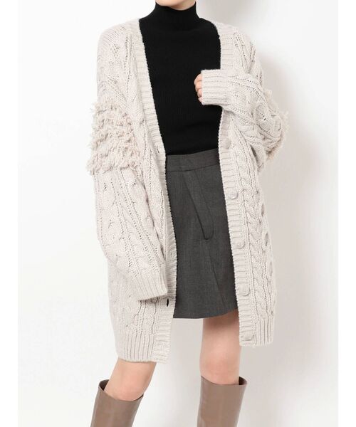 dazzlin（ダズリン）の「2wayフリンジカーデチュニック（カーディガン/ボレロ・レディース・ブラック/ベージュ/モカ・FREE）」の7枚目の写真