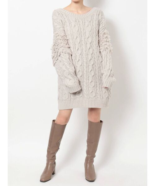 dazzlin（ダズリン）の「2wayフリンジカーデチュニック（カーディガン/ボレロ・レディース・ブラック/ベージュ/モカ・FREE）」の13枚目の写真