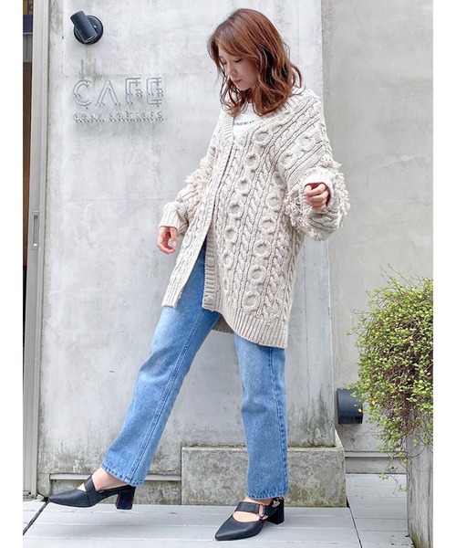 dazzlin（ダズリン）の「2wayフリンジカーデチュニック（カーディガン/ボレロ・レディース・ブラック/ベージュ/モカ・FREE）」の17枚目の写真