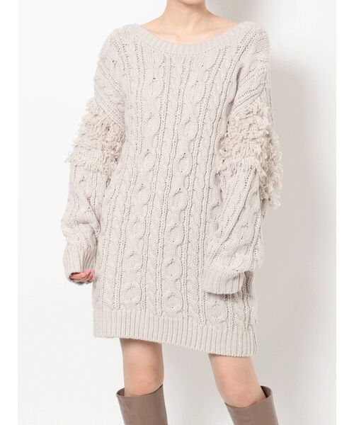 dazzlin（ダズリン）の「2wayフリンジカーデチュニック（カーディガン/ボレロ・レディース・ブラック/ベージュ/モカ・FREE）」の16枚目の写真