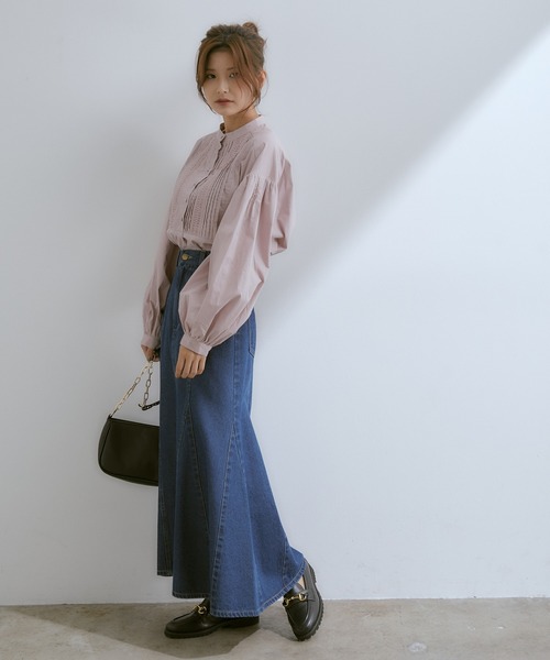 vis-`a-vis（ビサビ）の「【WEB限定】レース＆タックで魅せる、フロントピンタックチュニックブラウス（シャツ/ブラウス・レディース・ブラック/グレー/ホワイト/ライトグリーン/ピンク/ブラウン系その他3/ダークブラウン・FREE）」の18枚目の写真