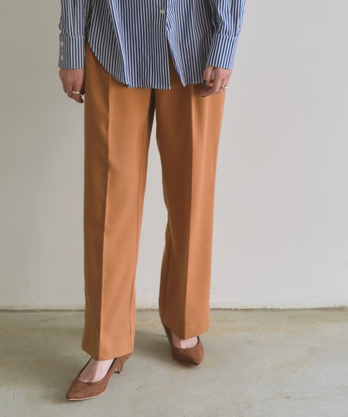 titivate（ティティベイト）の「ﾀｯｸｾﾝﾀｰﾌﾟﾚｽﾜｲﾄﾞﾊﾟﾝﾂ（その他パンツ・レディース・ピンク/キャメル/グリーン/ブラウン系その他/ネイビー/アイボリー・S/L/M）」の5枚目の写真