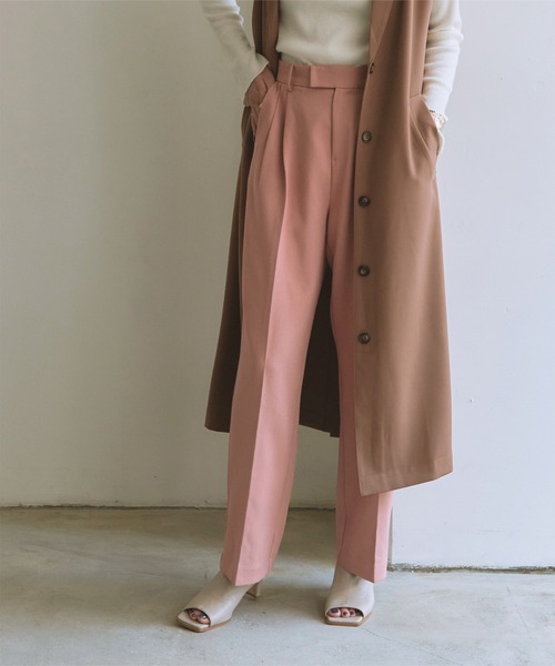 titivate（ティティベイト）の「ﾀｯｸｾﾝﾀｰﾌﾟﾚｽﾜｲﾄﾞﾊﾟﾝﾂ（その他パンツ・レディース・ピンク/キャメル/グリーン/ブラウン系その他/ネイビー/アイボリー・S/L/M）」の6枚目の写真