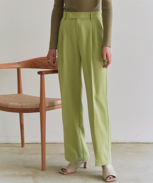 titivate（ティティベイト）の「ﾀｯｸｾﾝﾀｰﾌﾟﾚｽﾜｲﾄﾞﾊﾟﾝﾂ（その他パンツ・レディース・ピンク/キャメル/グリーン/ブラウン系その他/ネイビー/アイボリー・S/L/M）」の3枚目の写真