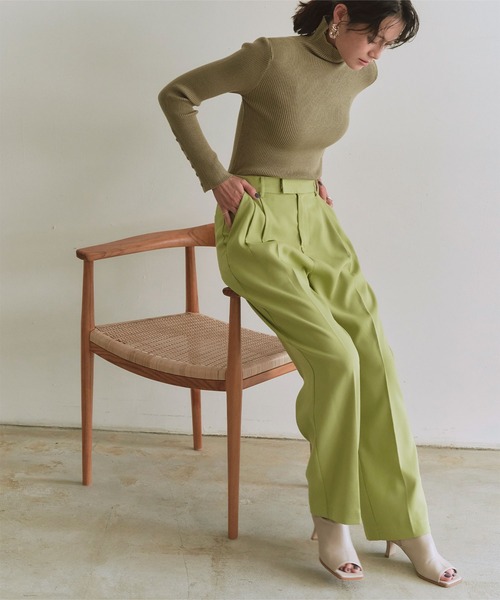 titivate（ティティベイト）の「ﾀｯｸｾﾝﾀｰﾌﾟﾚｽﾜｲﾄﾞﾊﾟﾝﾂ（その他パンツ・レディース・ピンク/キャメル/グリーン/ブラウン系その他/ネイビー/アイボリー・S/L/M）」の13枚目の写真