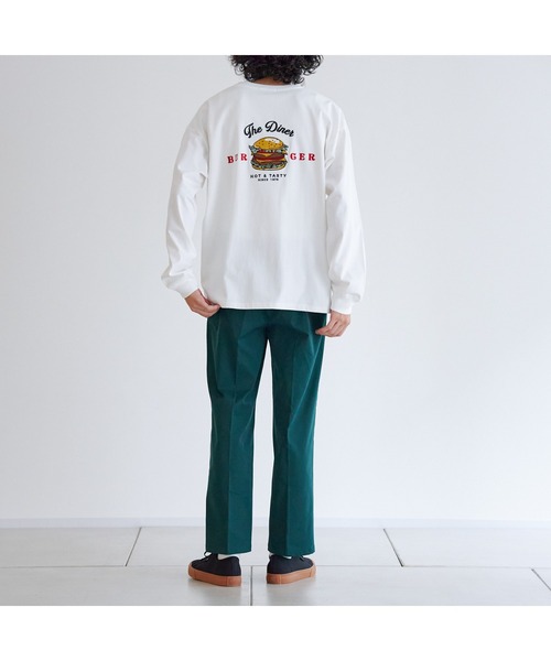 CPCM（シーピーシーエム）の「バックBURGER刺繍ロンT（Tシャツ/カットソー・メンズ・ホワイト/チャコールグレー/グリーン・LARGE/MEDIUM）」の4枚目の写真