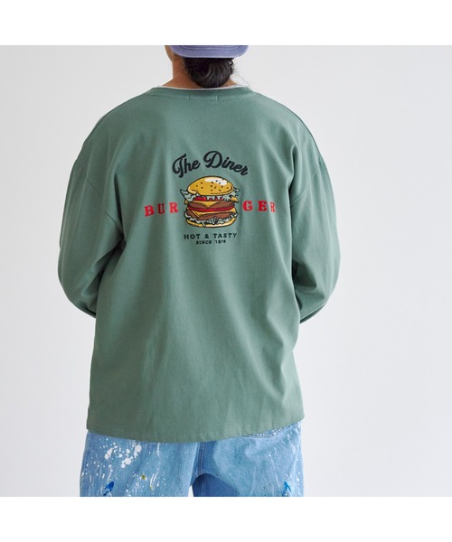CPCM（シーピーシーエム）の「バックBURGER刺繍ロンT（Tシャツ/カットソー・メンズ・ホワイト/チャコールグレー/グリーン・LARGE/MEDIUM）」の12枚目の写真