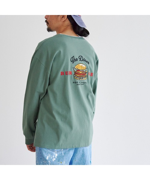 CPCM（シーピーシーエム）の「バックBURGER刺繍ロンT（Tシャツ/カットソー・メンズ・ホワイト/チャコールグレー/グリーン・LARGE/MEDIUM）」の13枚目の写真