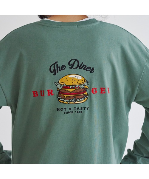 CPCM（シーピーシーエム）の「バックBURGER刺繍ロンT（Tシャツ/カットソー・メンズ・ホワイト/チャコールグレー/グリーン・LARGE/MEDIUM）」の17枚目の写真
