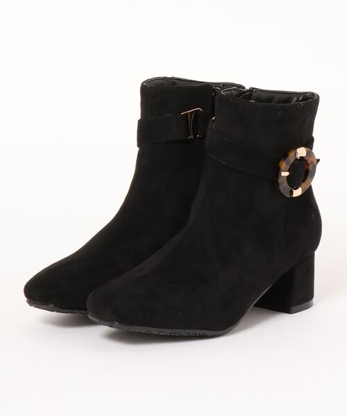 SAVOY(サボイ)の「【SAVOY】<2021AW>べっ甲ベルト付きスクエアトゥブーツ(ブーツ・レディース・ブラック/アイボリー/ネイビー・M/S/LL/L)」の3枚目の写真