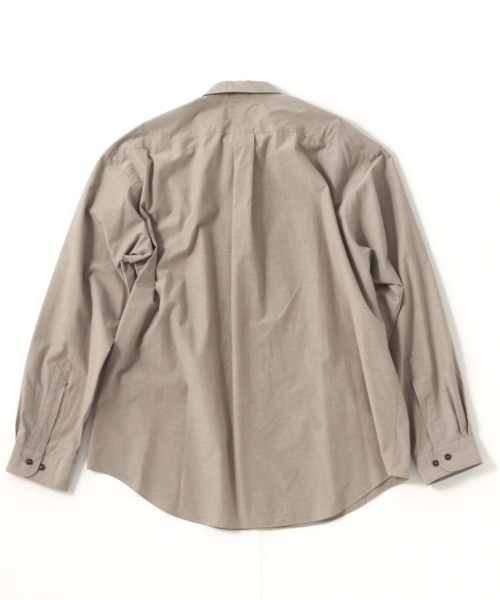 UNFIL（アンフィル）の「unfil アンフィル / chambray weather-cloth overshirt シャンブレー ウェザークロス オーバーサイズシャツ / WWSP-UU006（シャツ/ブラウス・メンズ・ブラウン/グレイッシュベージュ・4）」の3枚目の写真