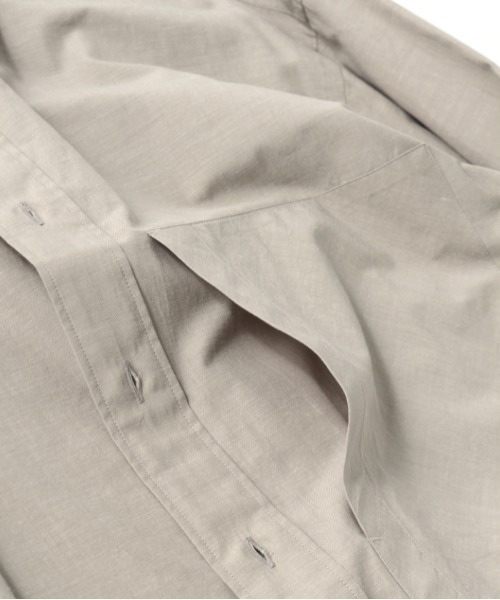 UNFIL（アンフィル）の「unfil アンフィル / chambray weather-cloth overshirt シャンブレー ウェザークロス オーバーサイズシャツ / WWSP-UU006（シャツ/ブラウス・メンズ・ブラウン/グレイッシュベージュ・4）」の4枚目の写真