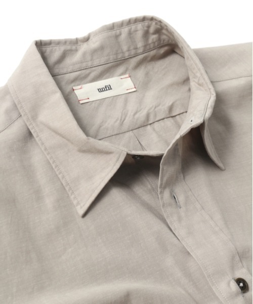 UNFIL（アンフィル）の「unfil アンフィル / chambray weather-cloth overshirt シャンブレー ウェザークロス オーバーサイズシャツ / WWSP-UU006（シャツ/ブラウス・メンズ・ブラウン/グレイッシュベージュ・4）」の7枚目の写真
