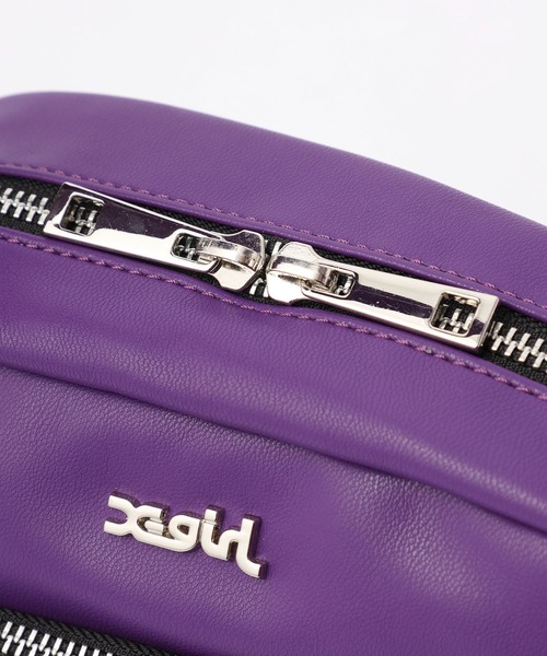 X-girl（エックスガール）の「FAUX LEATHER SHOULDER BAG（ショルダーバッグ・レディース・パープル/ベージュ/ブラック・ONE SIZE）」の14枚目の写真