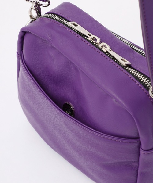 X-girl（エックスガール）の「FAUX LEATHER SHOULDER BAG（ショルダーバッグ・レディース・パープル/ベージュ/ブラック・ONE SIZE）」の9枚目の写真
