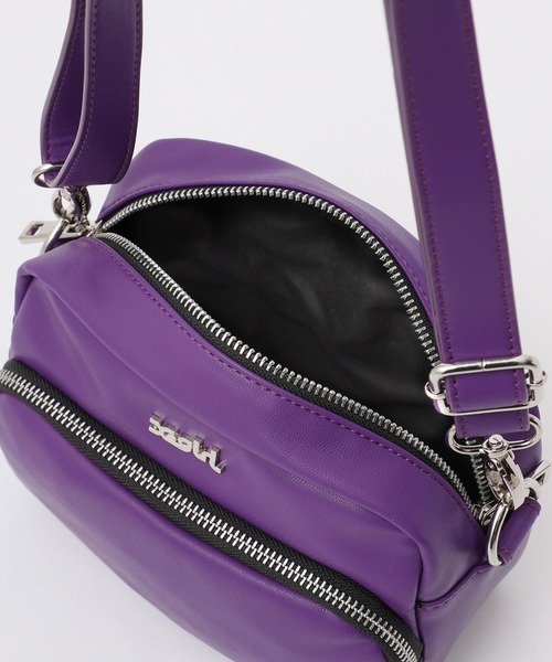 X-girl（エックスガール）の「FAUX LEATHER SHOULDER BAG（ショルダーバッグ・レディース・パープル/ベージュ/ブラック・ONE SIZE）」の7枚目の写真