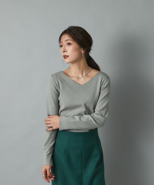 RIVE DROITE（リヴドロワ）の「大人のワードローブに欠かせない一枚　アンゴラタッチ総針ニット（ニット/セーター・レディース・オフホワイト/ピンクベージュ/ミント・FREE）」の12枚目の写真