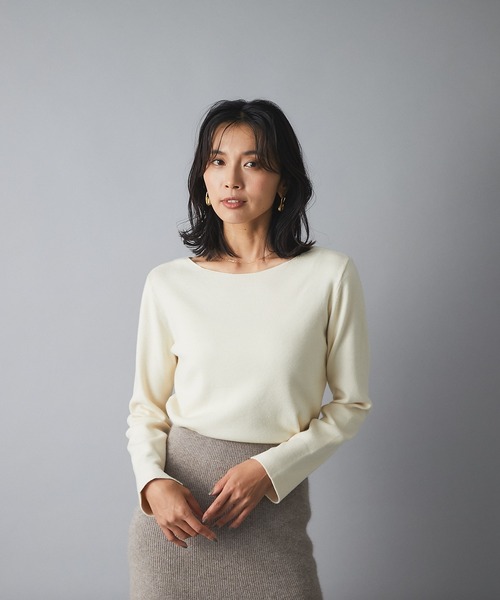 RIVE DROITE（リヴドロワ）の「大人のワードローブに欠かせない一枚　アンゴラタッチ総針ニット（ニット/セーター・レディース・オフホワイト/ピンクベージュ/ミント・FREE）」の19枚目の写真