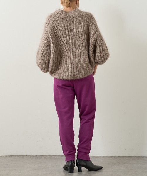 Omekashi(オメカシ)の「スウェットスリットパンツ(スウェットパンツ・レディース・アイボリー/パープル/チャコールグレー/オフホワイト/ベージュ・FREE)」の18枚目の写真